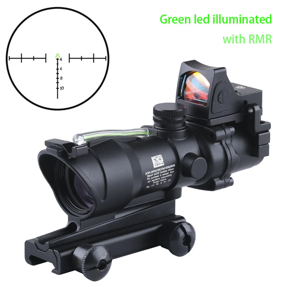 ACOG 4X32 настоящая оптика Красная Зеленая точка с подсветкой 4 стиля сетка RMR