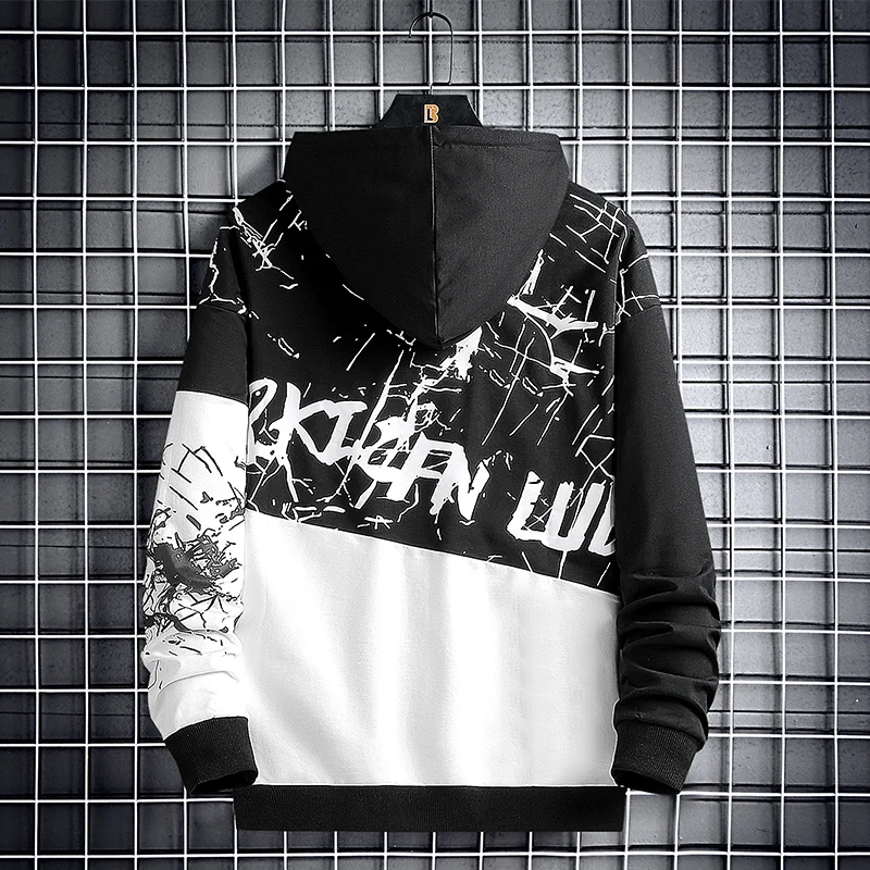 

New 2021 Jacquard Hoodie Fleece Cardigan Hooded Coat White Black Men's Hoodies Sweatshirts Pullover For Male Hooded Sweatshirt