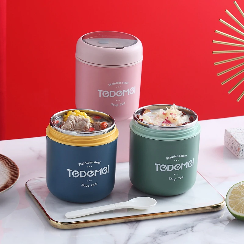 

304 Stainless Steel Insulated Soup Cup Lunch Box Leakproof Milk Cup Bento Box Thermos Food Container Keep Warm Tableware