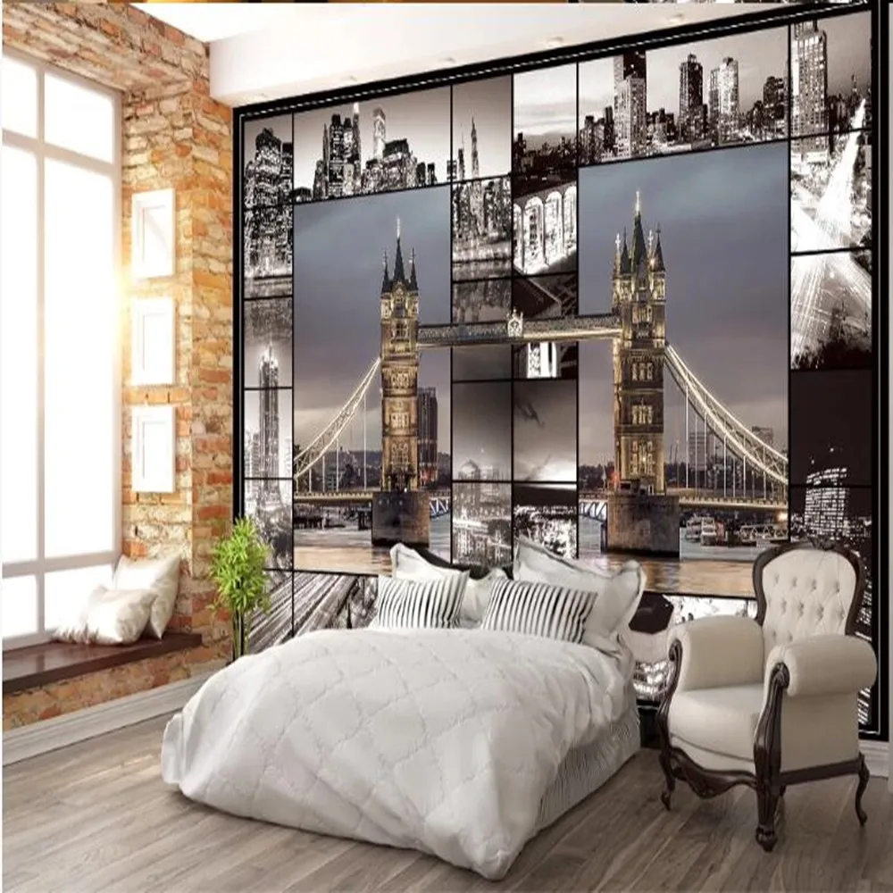 Большие Настенные обои milofi custom do not 3D в стиле ретро с изображением Лондонской
