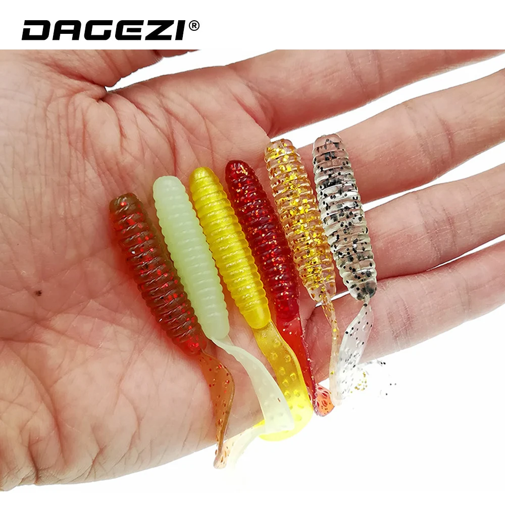 DAGEZI 6 5 см мягкая Рыболовная Приманка 10 шт./лот светящаяся искусственная приманка