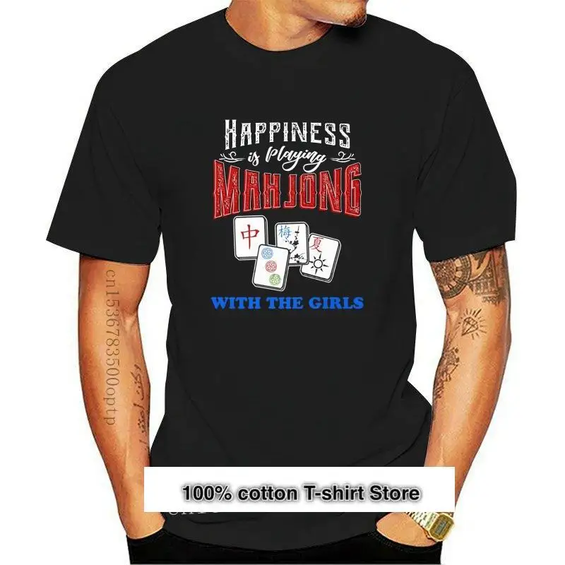 

Camiseta para hombre y mujer, camiseta de Happy Is Playing Mahjong