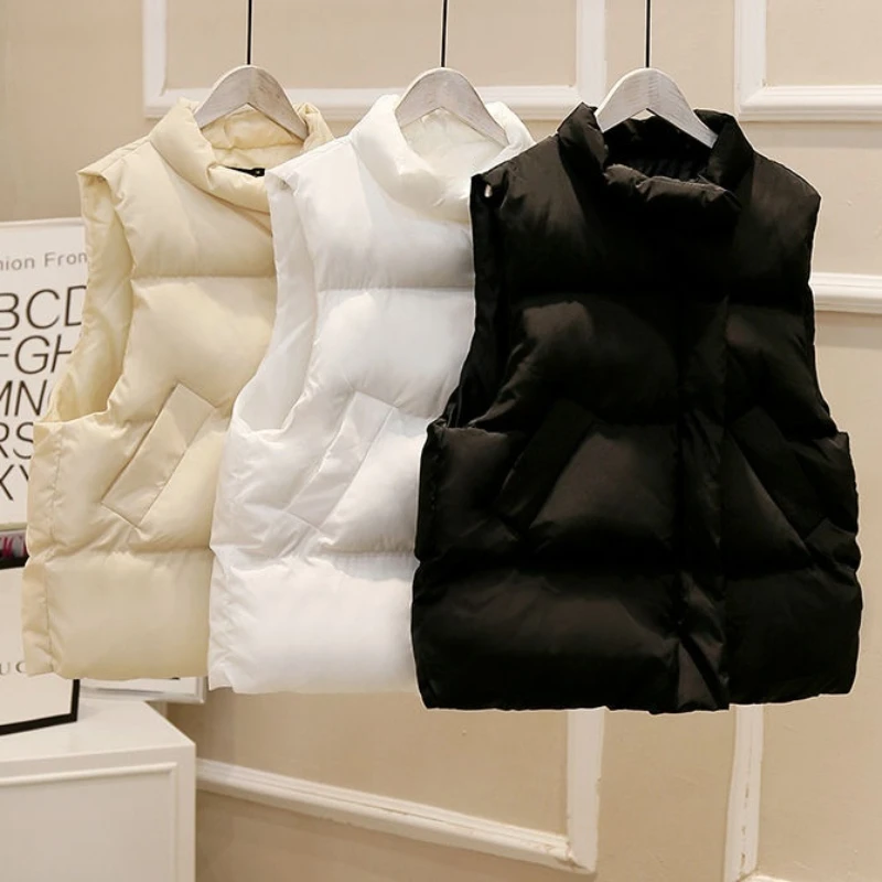 

Women Vests Loose Warm Cotton Padded Puffer Sleeveless Parkas Jacket