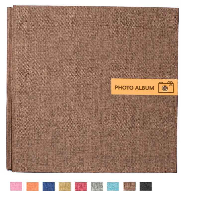 

High-Grade 16 Inch linen Photo Album Handmade DIY Self-Adhesive Scrapbook Couple Baby Growth Record Book Family Photo Collection