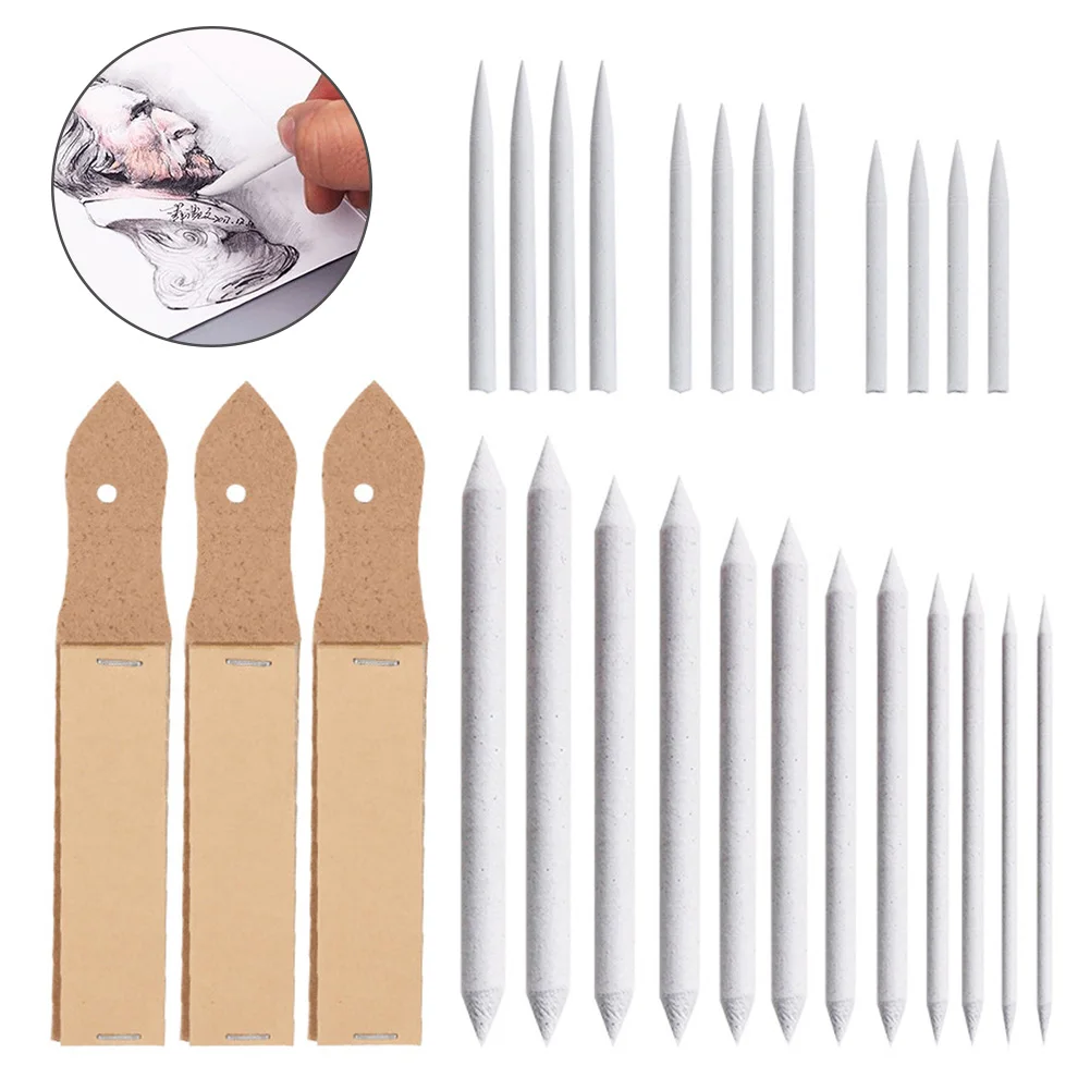 

27pcs Sandpaper Charcoal Sketch Art Blenders Tortillions Paper Students Painting Portable Stationery Artist Blending Stumps