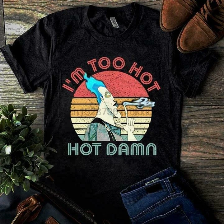 

Hades Hercules IM Too Hot Hot Damn Black T Shirt M 6Xl