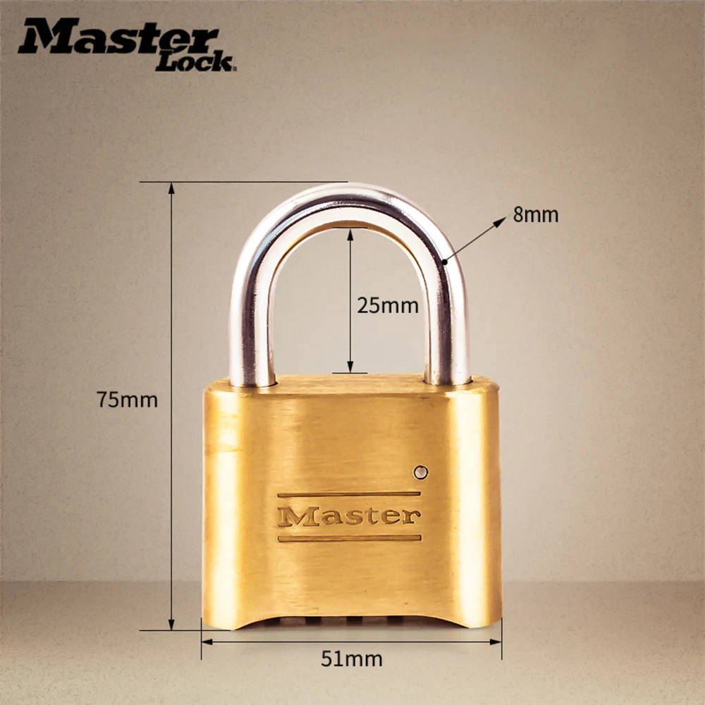 

New Master Lock Safety Performance 4 Digits Combination Padlock Solid Brass Padlock Anti-theft Padlock Security Lock