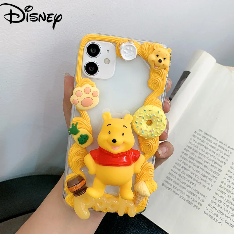 

Disney cute cartoon Pooh bear handmade girl phone case for iphone 12 mini/11promax/12promax/se/xr/7 plus/8p/xs/xsmax/11/5s/6sp