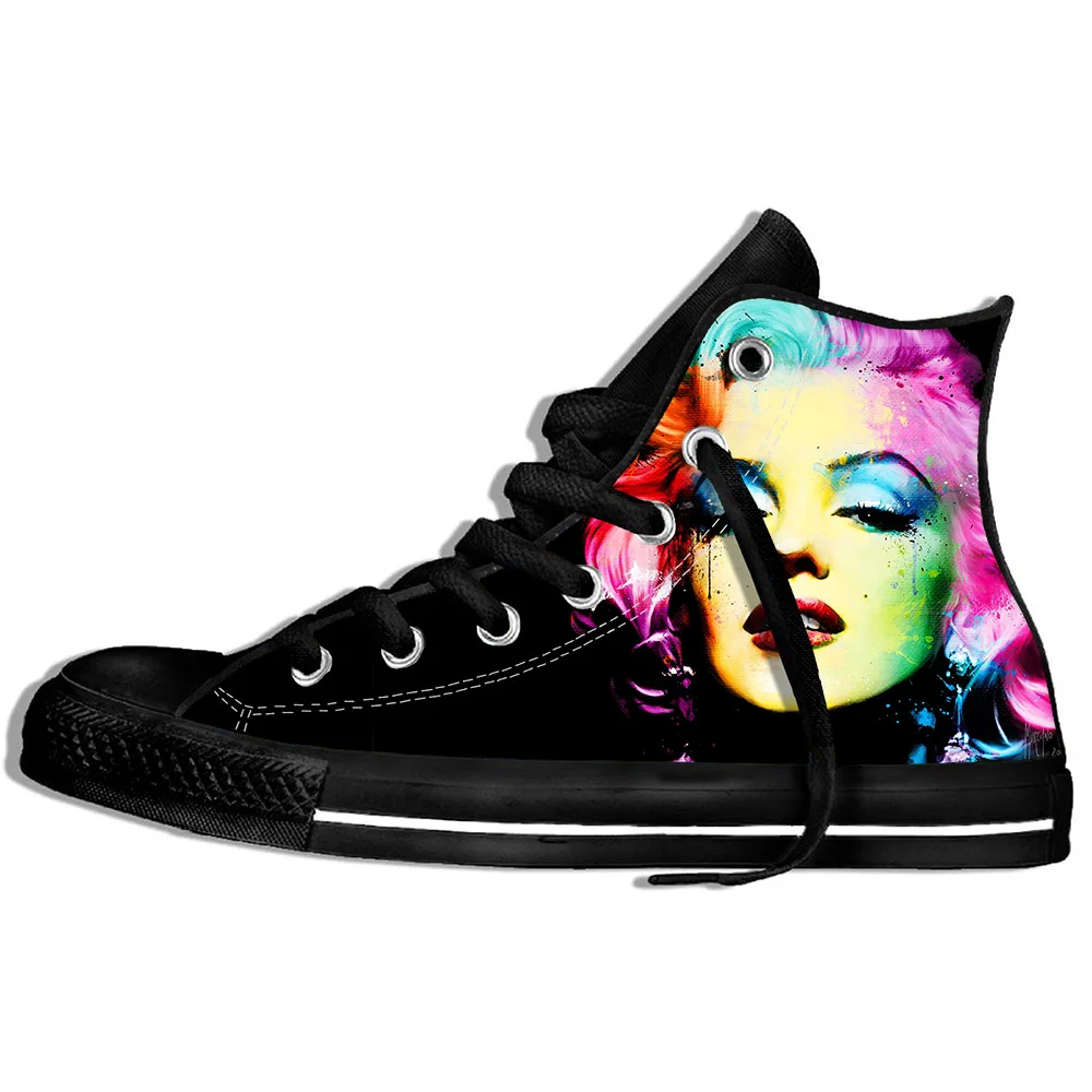 Ayakkabı erkekler için özel Sneakers sıcak baskı Marilyn Monroe Unisex hafif trendleri rahat Ultra hafif spor ayakkabı