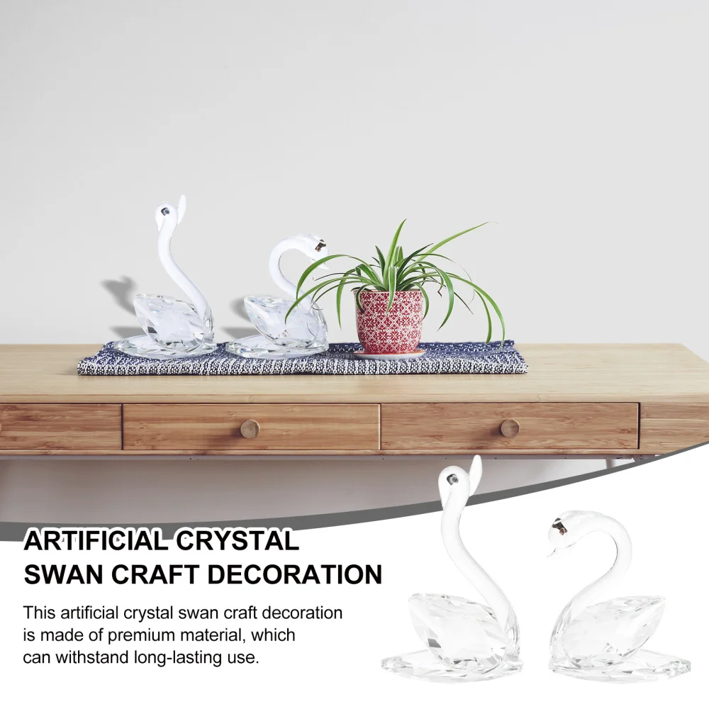 

1 Pair Swan Artware Simulation Swan Desktop Adornment Wedding Banquet Accessory
