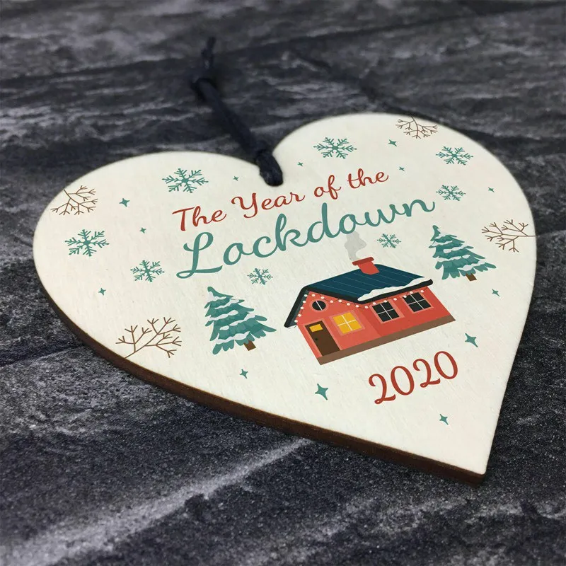 Год блокировки 2021 Деревянная Рождественская елка украшения фон с изображением