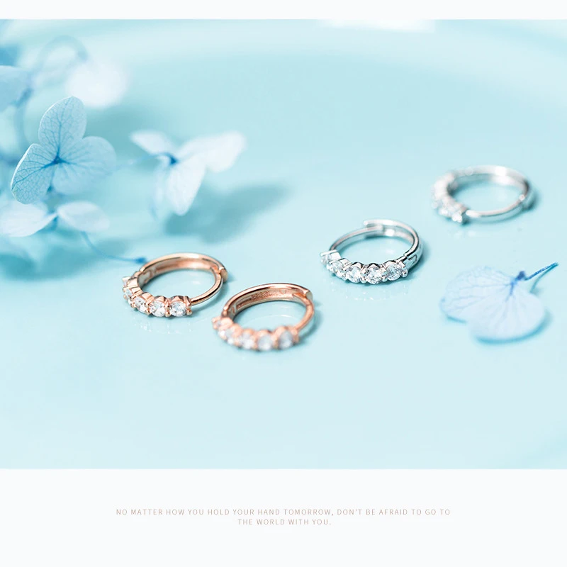 Modian сверкающий Цирконий Круг Хооп Серьги для женщин 925 стерлингового серебра