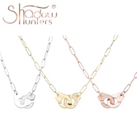 shadowhunters 925 sterling silver handcuffs necklace half side stone link chain women luxury high quality jewelry choker menotte