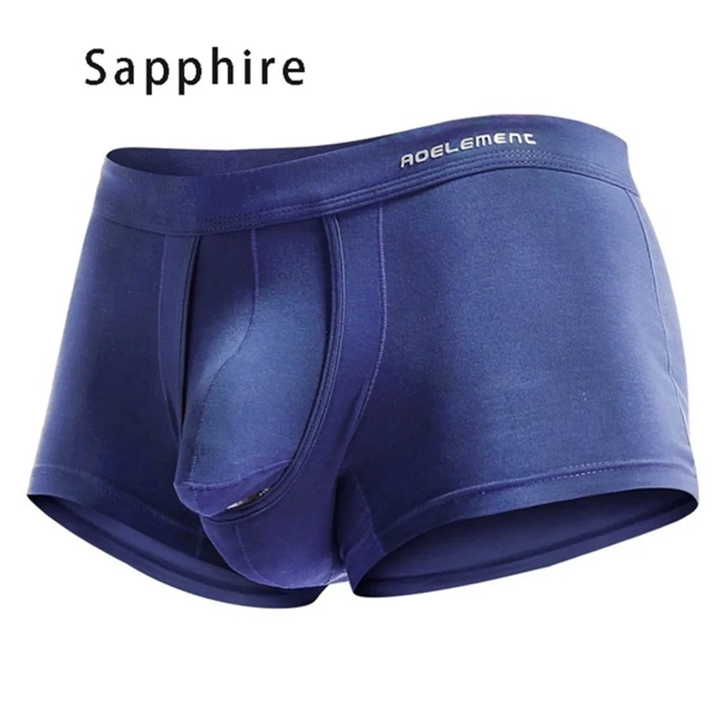 

Men's inner trousers slug split scrotum boxer briefs sexy U convex breathable elephant nose solid color briefs X5