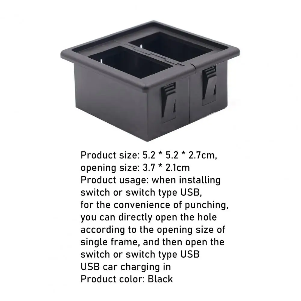 

45% Hot Sales!!! CS-429B2 Switch Panel Lightweight High Reliability ABS 2-slot USB Switch Holder Panel for Car