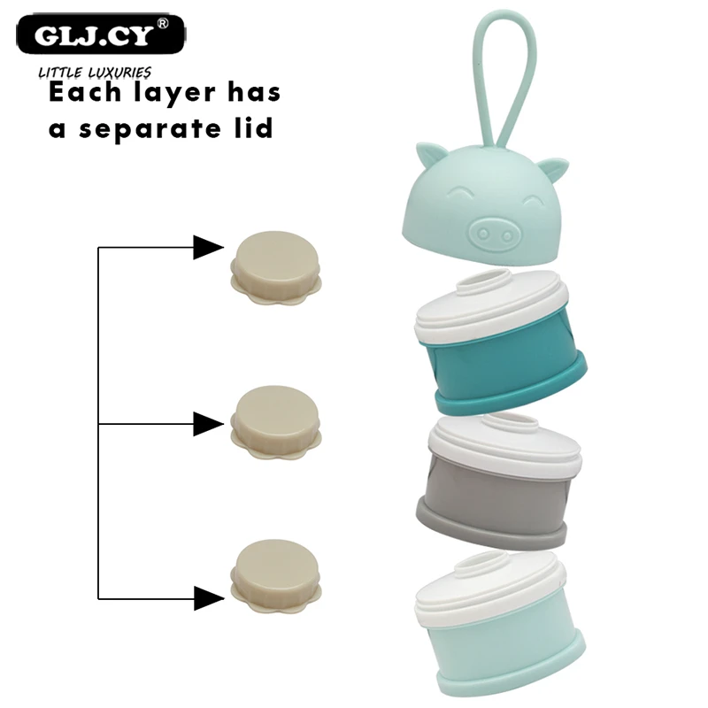 3 слойная портативная коробка для хранения детских продуктов мультяшная порошка