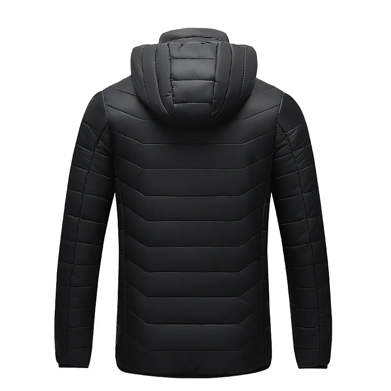 Intelligent vibration massage heating cotton clothes men's Korean slim charging cotton clothes hooded USB electric warm jacket
