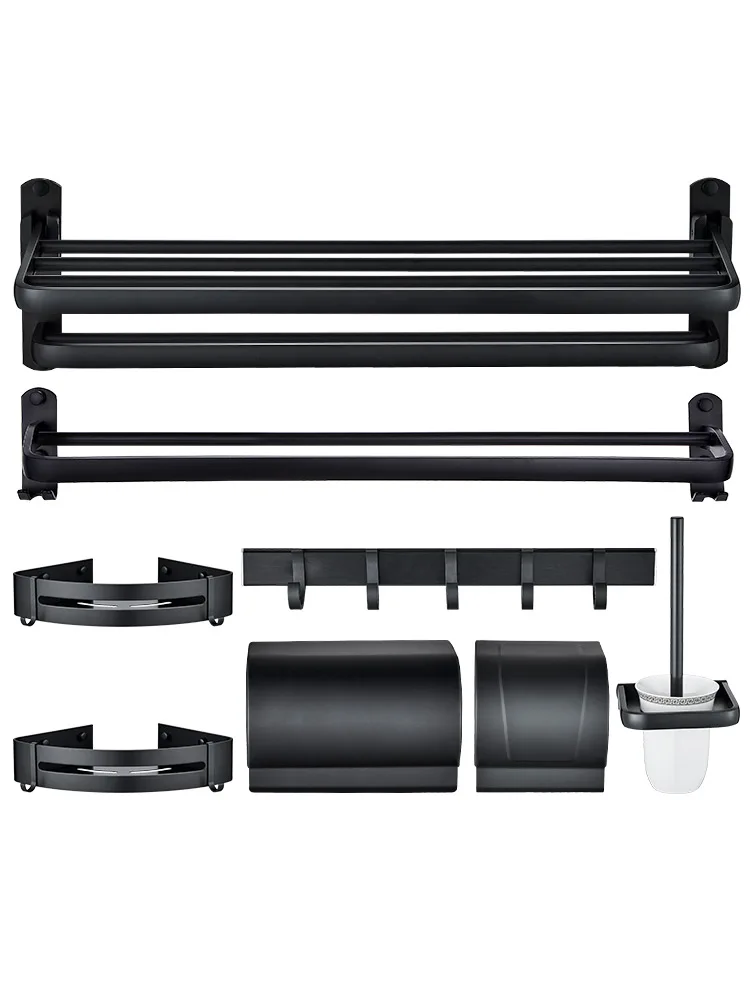 

Aluminum Alloy Towel Rack Simple Bathroom Accessories Sets Hardware Towel Rack Hardware Holder Prateleiras Home Improvement DI50