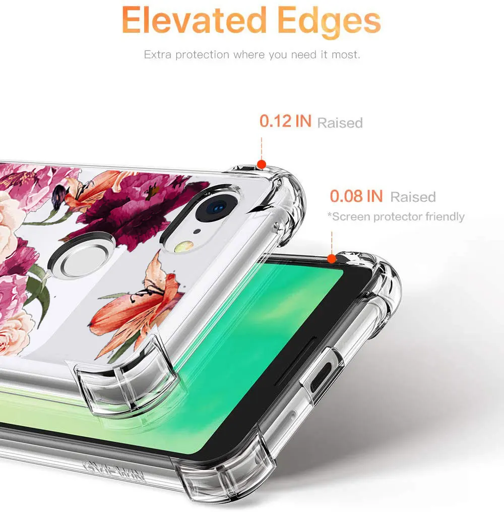 Shockproof Transparent Floral Case For Google Pixel 3A 3AXL 3 XL 3Xl With Clear Flower Girls Women Slim Soft Tpu Cover |