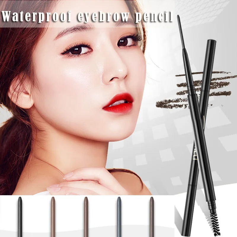 

Dual Ends Design Waterproof Eyebrow Pencil With Eyebrow Brush Ultra Fine Shape Brow Fill Eyebrows Pencil Tint for Eyebrows
