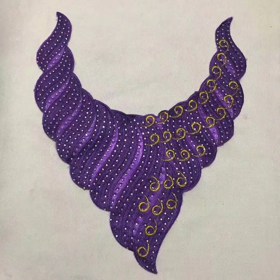 1 шт. аппликация для шитья одежды вышитые края цветочные кружева шейный воротник