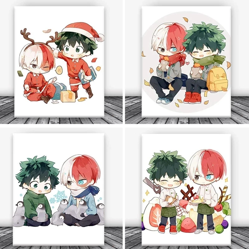 

My Hero Academia Christmas Party Poster Anime My Hero Academia Poster Canvas Wall Art Prints Home Decoration