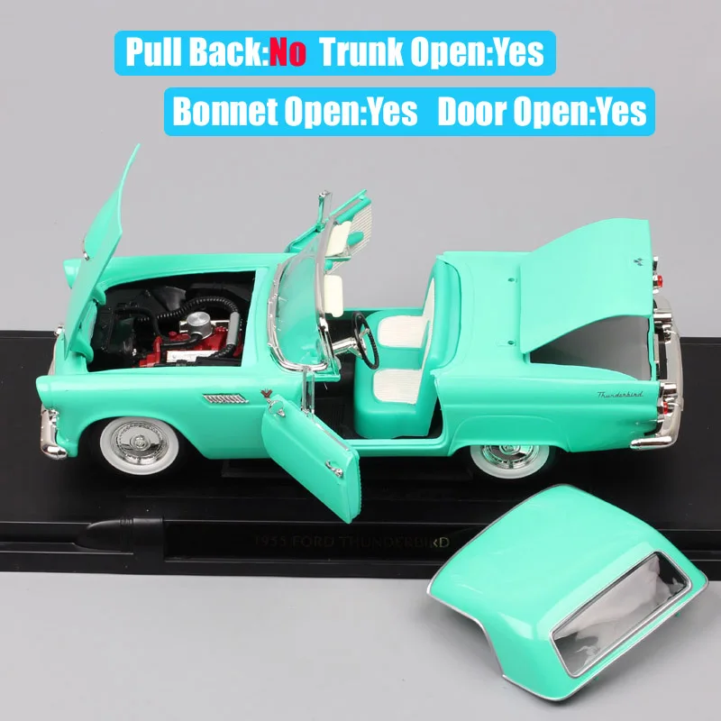 Классические большие 1/18 Форд Thunderbird 1955 Хардтоп T-Bird Литые и игрушечные автомобили