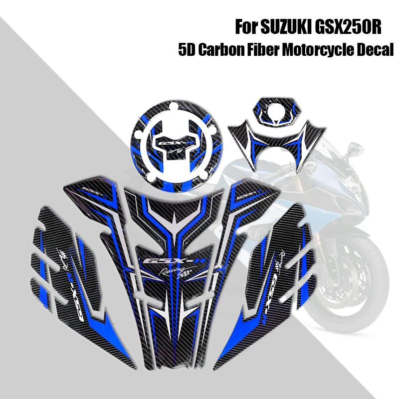 

Полный комплект наклеек на бак мотоцикла для Suzuki GSXR 250r GSX-R 250 GSX250R, 5D углеродное волокно, протектор, наклейка, наклейка