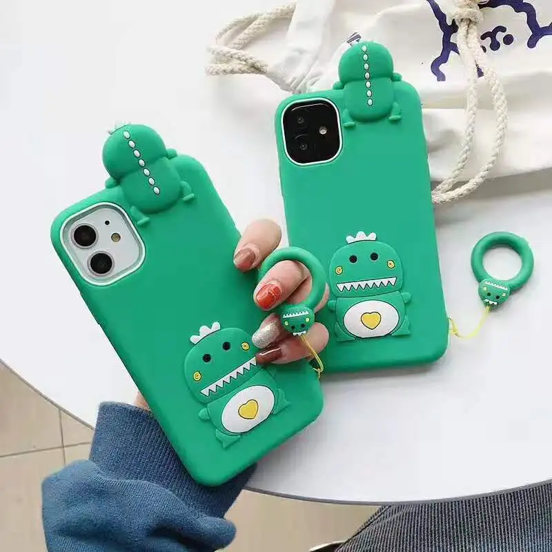 Мультяшный 3D чехол для телефона с динозавром iPhone 11 Pro Max милый силиконовый