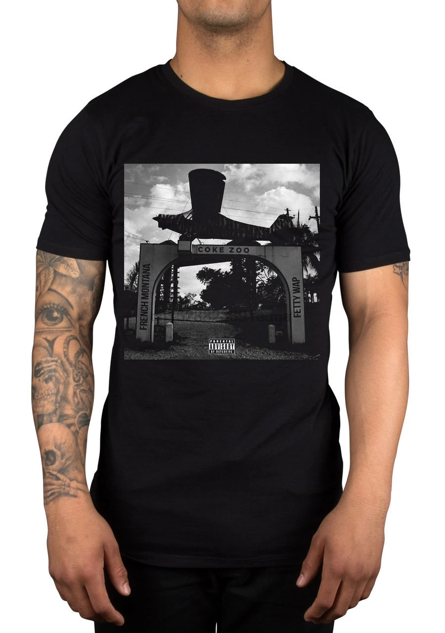 Французский Монтана Fetty Wap кока-колы зоопарк Футболка с принтом надпись Trap Queen
