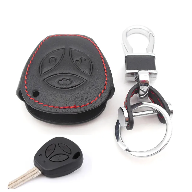 Автомобильный складной кожаный чехол для брелка LADA Sedan Largus Kalina Granta Vesta X-Ray XRay