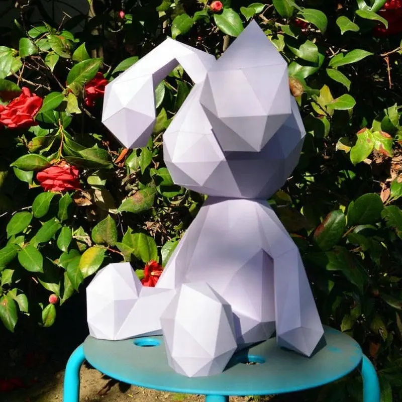 3D пазл кролик животное бумажная модель настенная Художественная Скульптура