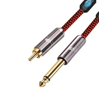 rca male to 14 ts mono 6 35mm male audio cable for phono amplifier speaker guitar mixing console home theatre system cords