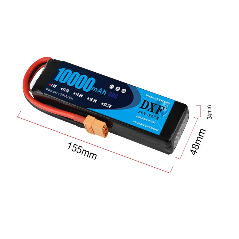 DXF RC автомобиль Lipo батарея 2S 7,4 V 10000mah 60C Max120C Rc самолет автомобиль Parrot Bebop 2 Дрон 11,1 V 2700mah запасное ядро