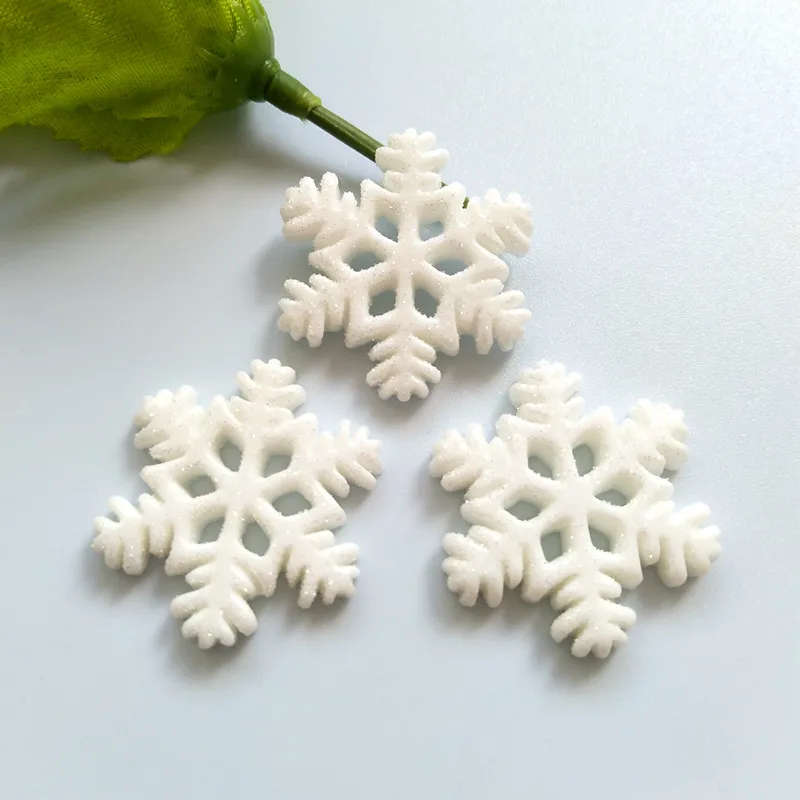 

10 pcs DIY Christmas Glitter Snowflake Resin Cabochon Flatback Embellishment Accessories Scrapbooking Crafts