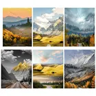 GATYZTORY DIY Раскраска по номерам пейзаж Раскраска по номерам уличный Пейзаж Холст Краска художественные картины Домашний декор