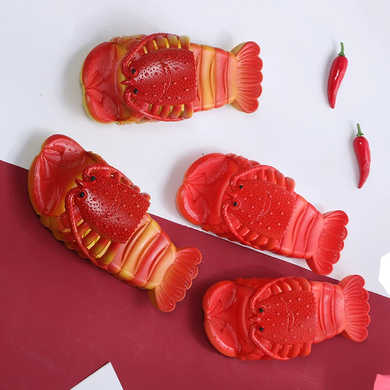 

Flat Beach Slipper For Women Funny Lobster Slippers Couple New Arrivals Non-slip Women's Summer Shoes Large Size
