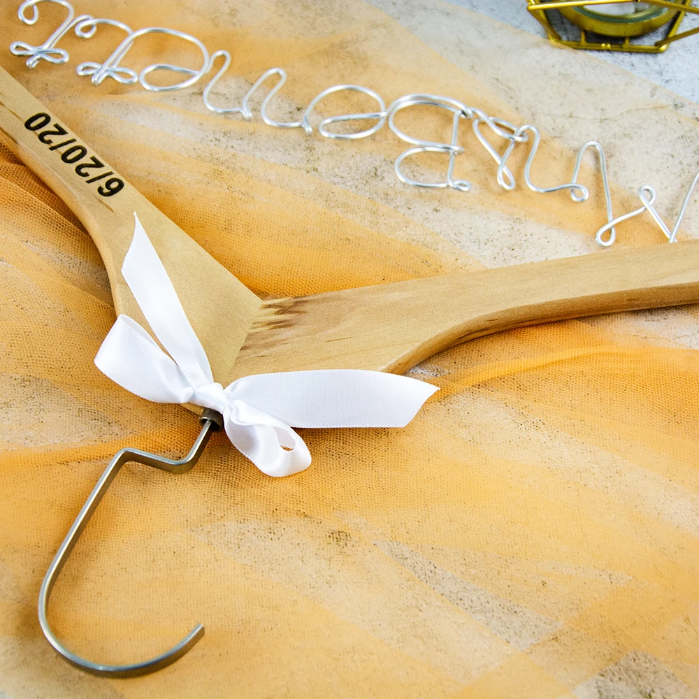 Персонализированные Выгравированные свадебное платье вешалка подарок для