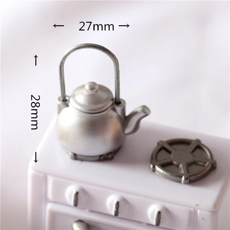

1set Kids Pretend Toy Mini Doll House Furniture Dollhouse Kettle Pot Miniature Kitchen Kettle Water Cup Set