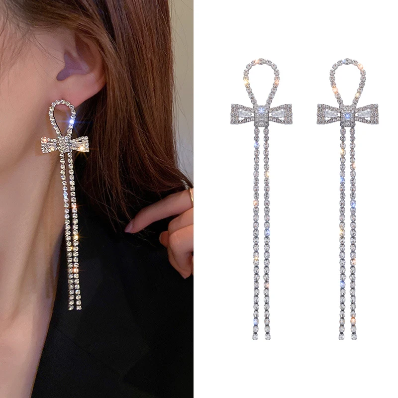 

Korean Vintage Long Tassel Thread Tassel Drop Earrings for Women Geometric 2022 New Fashion Jewelry earring Hanging Pendientes