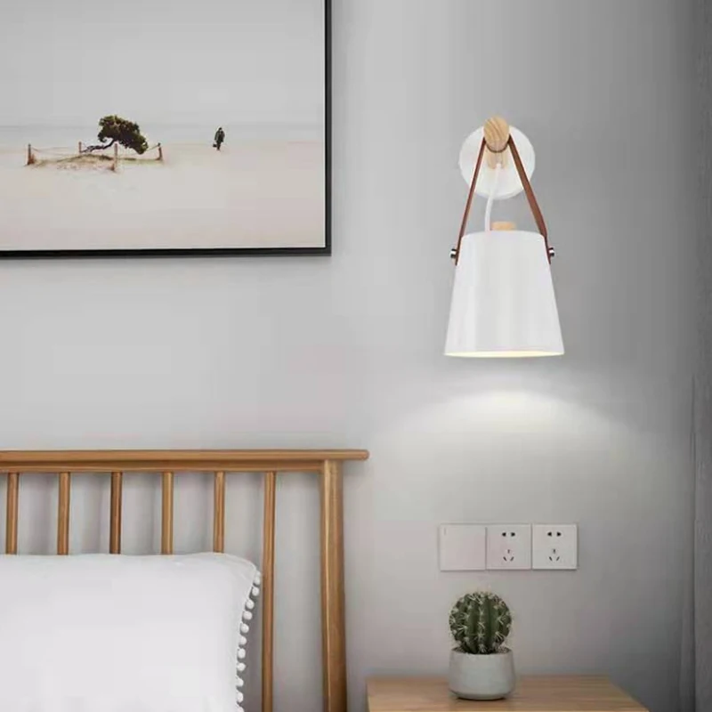 

LED Wall Lamp With Switch Bedside Bedroom Lamp Modern Nordic Staircase Corridor Light for Home Living Room Lighting Decoration
