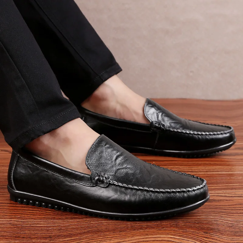 Кроссовки мужские из натуральной кожи повседневные прогулочные туфли плоская