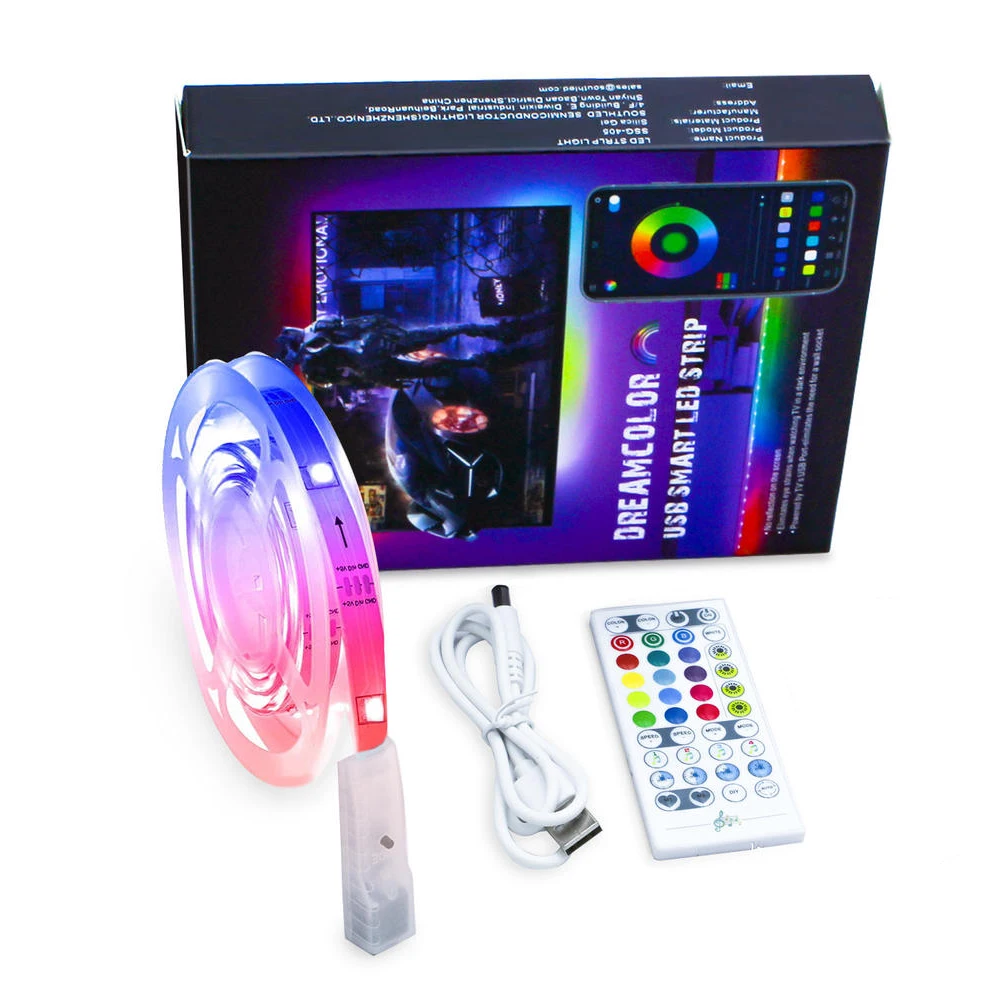 

Новинка 2022, USB Bluetooth-светильник, цветной светильник Dreamcolor, RGB, IC, TV, Bluetooth, управление через приложение, 5 м/2 м