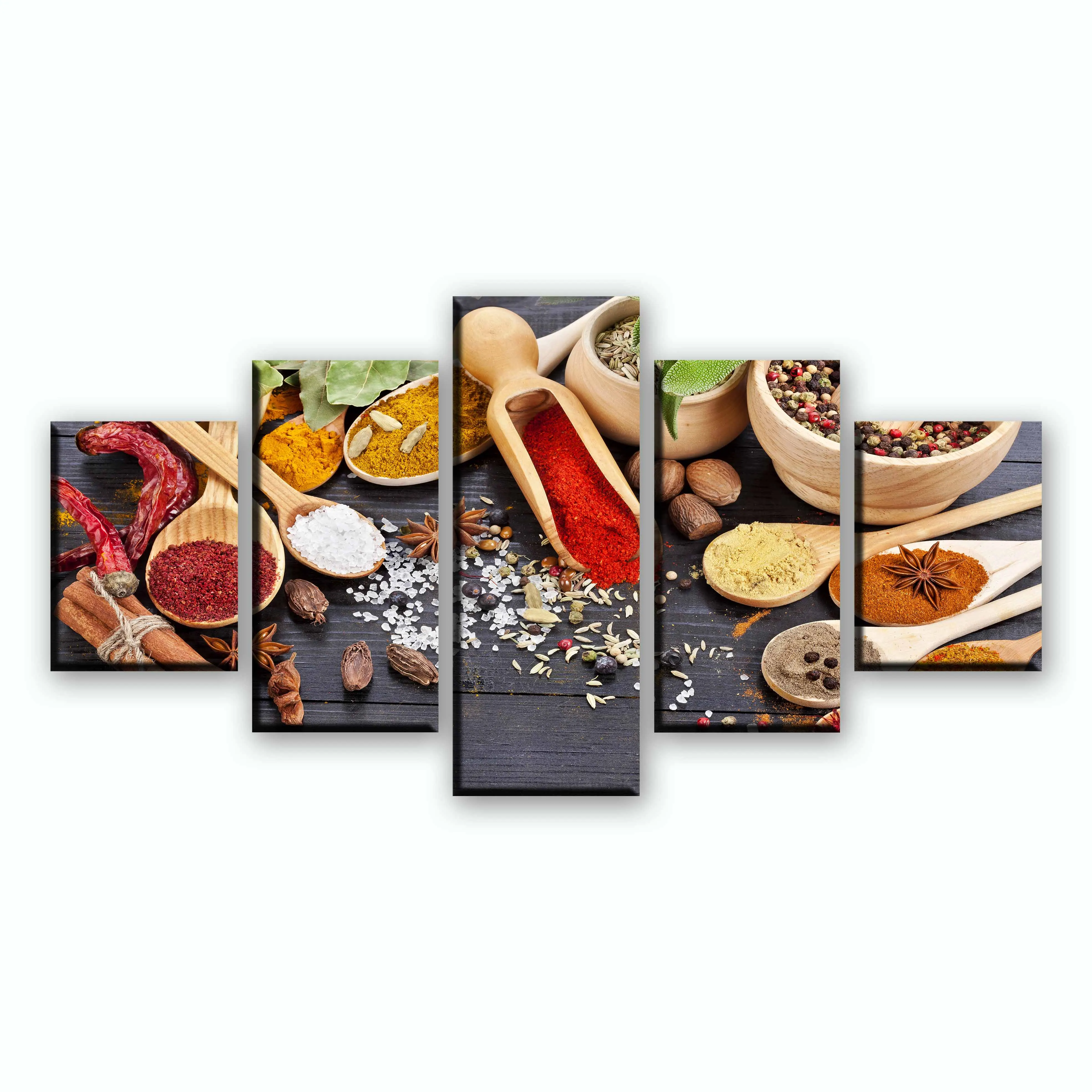 

Modular Brown Various Colorful Herbs And Spices Wall Art Painting Picture Print On Canvas Food Artwork For Kitchen Decorative