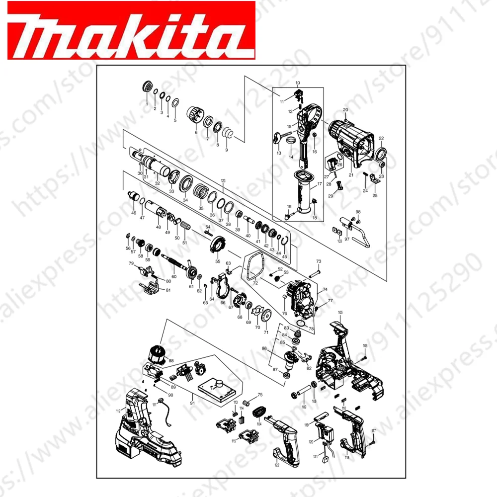 

Maktia for DHR280 Rotor switch stator handle housing bearing Spindle gear (Consult customer service)