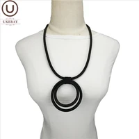 ukebay new round pendant necklaces 2020 fashion jewelry handmade rubber necklace elasticity soft chokers clothes accessories