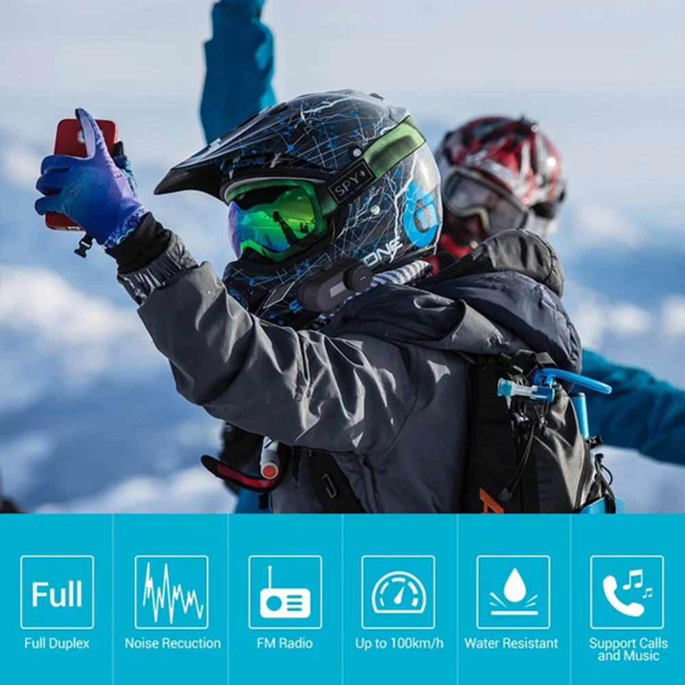 Гарнитура QPLOVE для мотоциклетного шлема Freedconn tcom sc 2 шт. bluetooth внутренняя связь с ЖК