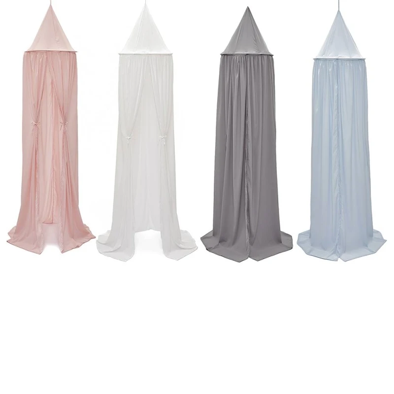 

Princess Kids Bedding Round Dome Bed Decoration Canopy Bedcover Mosquito Net Curtain Home Bed Crib Tent Hung Dome Romantic 2021