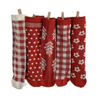 3 парыЛот рождественские носки для девочек 2021 зимние детские теплые красные клетчатые Праздничные Гольфы для младенцев Детские аксессуары