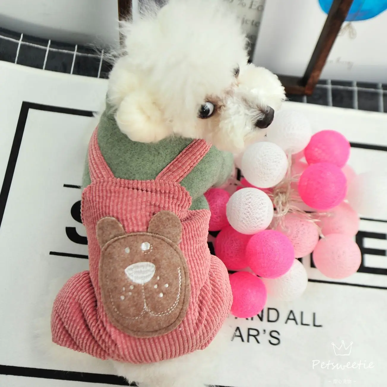 Флисовые толстые розовые парки для собак зимняя одежда домашних животных Bichon Shih